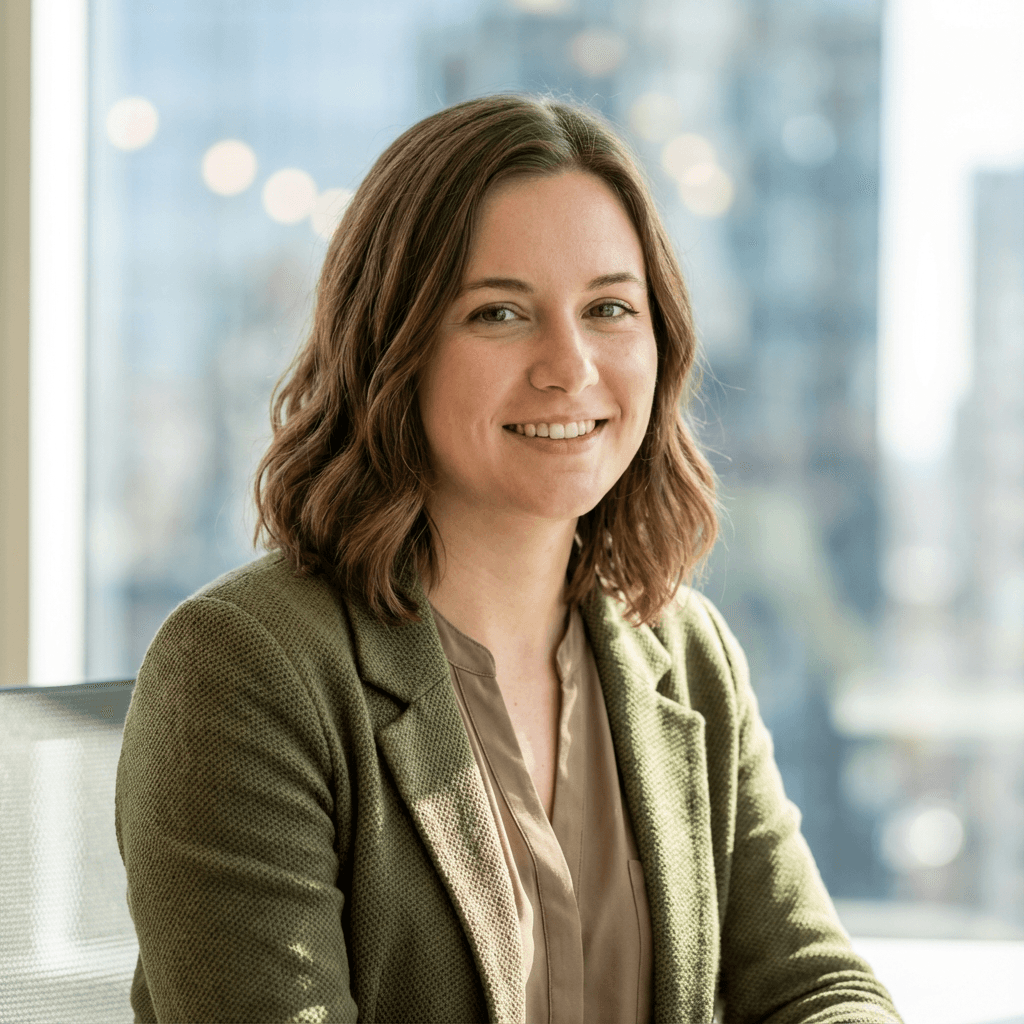 Female logistics coordinator in her late 20s, White, organized and professional