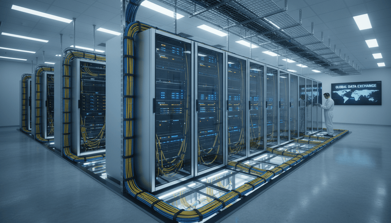Rows of server racks with neatly organized cabling in a modern data center